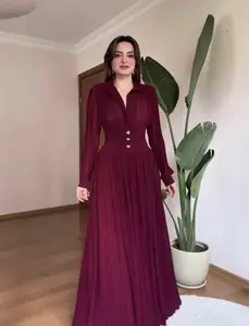 Women's Modest Islamic Fitted Waist Dress, New Style