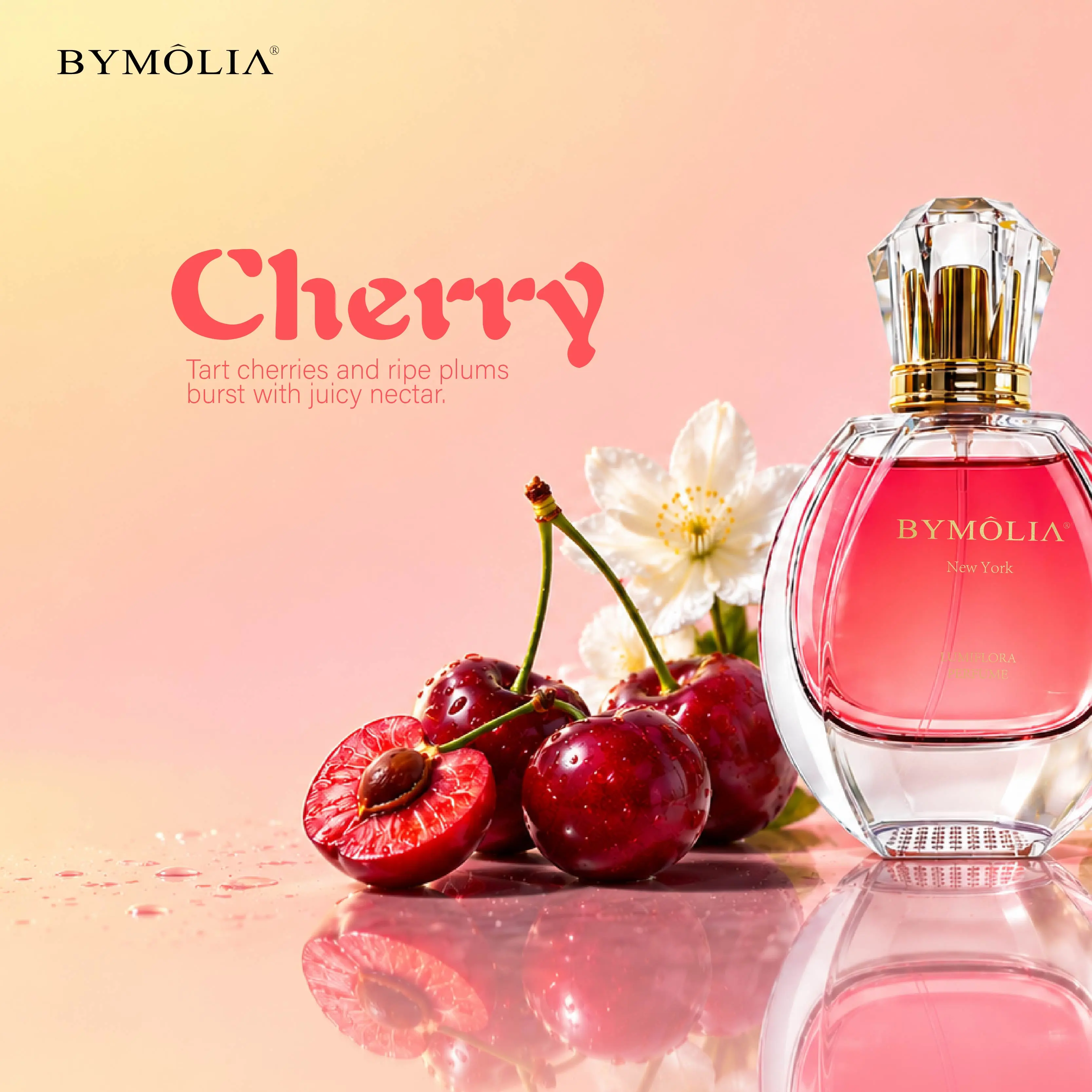 BYMOLIA Sweet Cherry Vanilla Eau de Parfum 50ml (1.7 fl oz) | Long Lasting Perfume For Women | Floral Fruity Daily Wear Scent | Jasmine & Sandalwood | Vegan & Cruelty-Free Clean Fragrance
