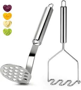 2 Pcs Potato Masher Set for Potatoes 9 Inches Stainless Steel Wire Mashed Potato Ricer for Bean Vegetable Fruits Avocados Meat etc Versatile Kitchen Companion