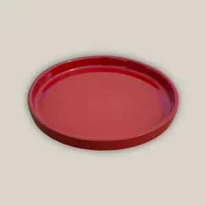 3125L14 - Round | Bright Red - Ceramic Clay Pot Saucers (8"-19.5")