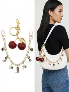 2pcs Cherry Bag Charm & Boot Star Purse Chain Accessory, Y2K Coquette Style 3D Fruit Keychain, Western Cowgirl Aesthetic Bag Decoration for Tote Shoulder Bag, Cute DIY Fashion Jewelry Gift for Women