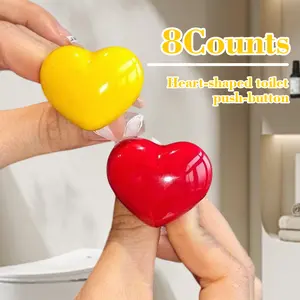 8-Count Heart-Shaped Toilet Tank Button Pushers, Toilet Accessory for Easy Flushing & Nail Protection