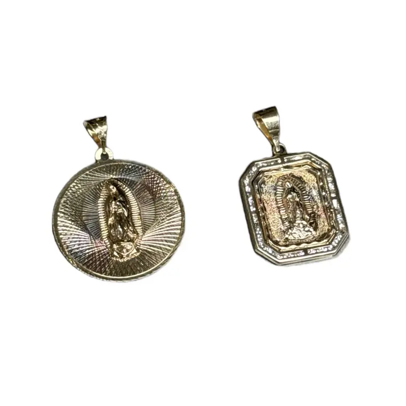 14K Gold Big Virgencitas Medal - Round and Square Options Available