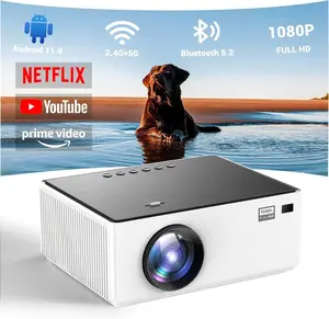 Mini Projector with Android TV 11.0,   Projector with Wifi and , Portable  1080p Projector Built-in Netflix, Movie Projector for Outdoor/Indoor  Cinema with 8,000+ Apps