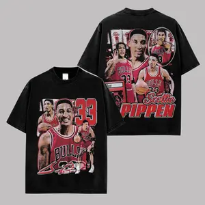Vintage #33 Chicago Basketball Legend Graphic Tee Premium Cotton Shirt, 90s Dynasty Era Player T-Shirt, Bulls Fanclub Streetwear Unisex Tee, Retro Basketball Aesthetic Shirt, Gift For Basketball Fans