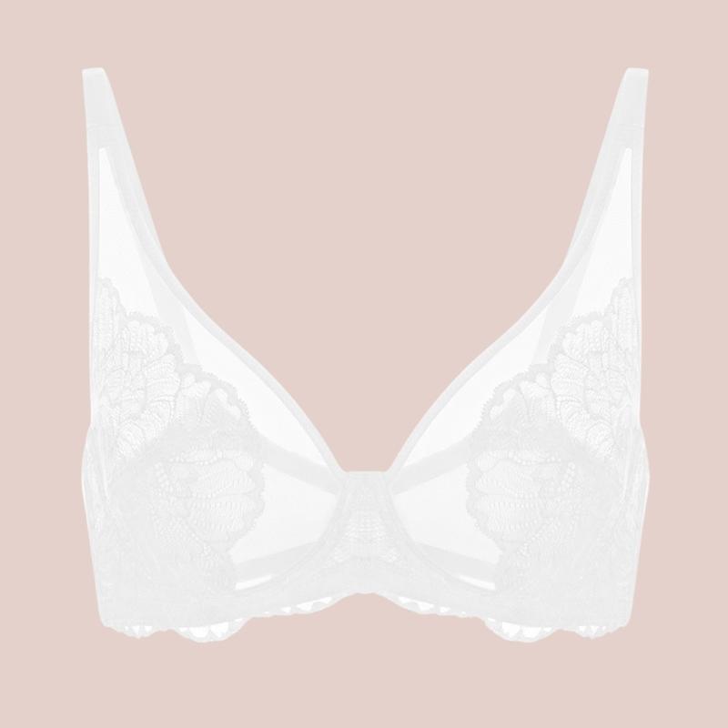 HSIA Blossom Floral Soft Lace Mesh Full Coverage Unlined Plus Size Underwire Bra  Womenswear Underwear