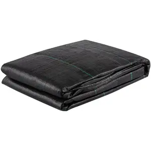 【Summervibes】VEVOR Geotextile Fabric,  12.5 x 30 ft 3.5oz Woven PP Driveway Drain Cloth with 600lbs Tensile Strength, Heavy Duty Underlayment for Soil Stabilization, Landscaping, Weed Barrier, 12.5FT30FT-3.5OZ, Bla
