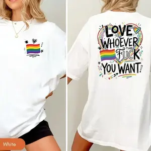 LGBTQ+ Love Pride Shirt, Love Whoever You Want Tee, LGBT Support Gift - Double Sided Printing - Unisex Tees