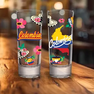 Colombia Tequila Shot Glasses, Personalized Shots Gifts, Drinkware Set Birthday Gift