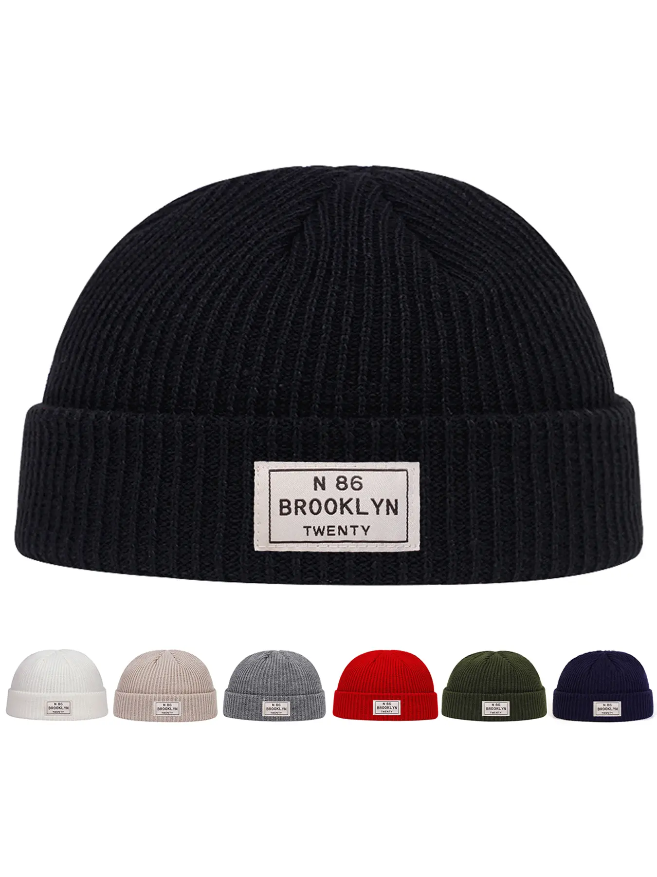 Unisex N 86 Brooklyn Twenty Knitted Hat, Outdoor Sun Protection Cap, Ideal for Travel, Beach Vacations, and Daily Use