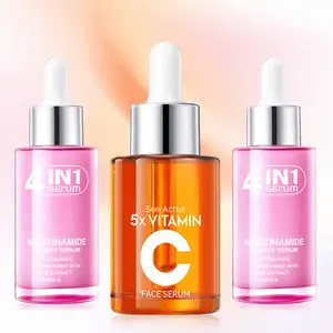 【3PCS】 5X Vitamin C Face Serum & 4-in-1 Super Essence Lotion ,, Moisturizing, Hydration ,Clean,for all Skins Gift for Women Moisturizer