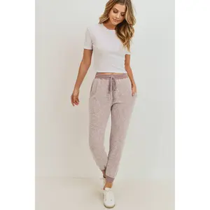 Burgundy Soft Brushed Knit Joggers