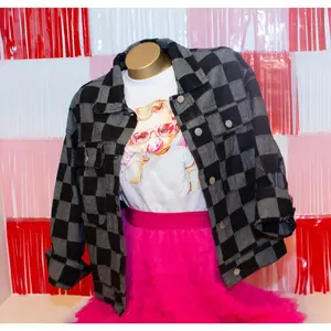 Checkered Denim Jacket