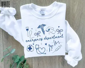 Emergency Nurse Sweatshirt for ER Nurse Emergency Department Nurse Sweatshirt for Nurse Gift Emergency Medicine Nurse Crewneck for ER Shirt
