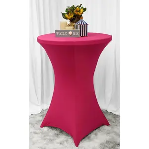 30"x42" Cocktail Spandex (220 GSM) Table Cover - Fuchsia (1pc)