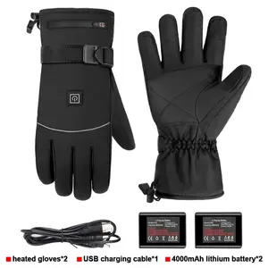 Motorcycle Heated Gloves Winter Warm Heated Gloves Skiing Snowboarding Waterproof Touch Screen Motorcyclist Heated Gloves