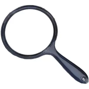 Double-Sided 3X 1x Magnifying Large Travel Handheld Cosmetic Mirror Acrylic Clear Finish Round Mirror (Black)