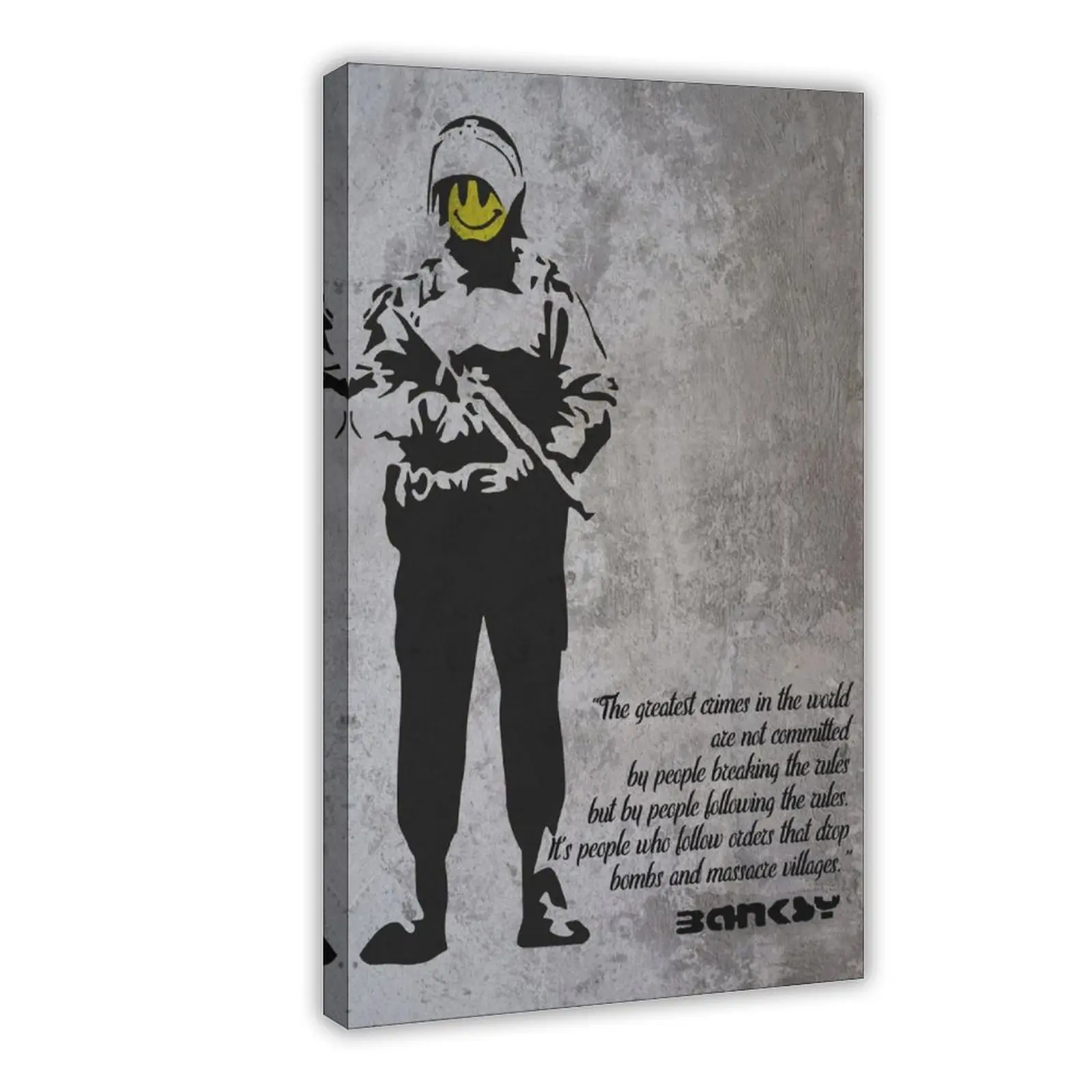 BANKSY Crimes Smile Artist Poster bedroom canvas posters, hall wall art, bathroom canvas posters, home poster decoration