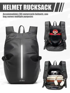 Motorcycle Backpack, Simple Fashion Men Waterproof Helmet Bag, Motorcycle Accessories, Travel Backpack, Cycling Motorbike Gear