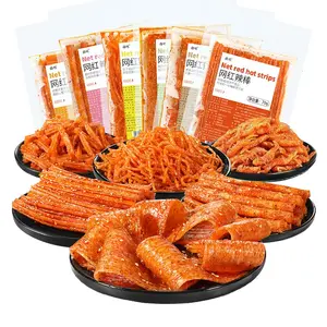Spicy Strips,Latiao,6 Packs Chinese Spicy Sticks,Chinese Classic Piquancy Leisure Latiao Snack Individual Package(2.4 ounces perpack)