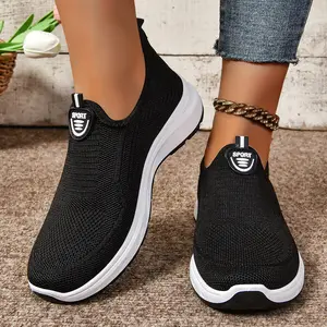 2026 Summer Lace-up Low Top Slip on Women Sneakers, Comfortable Ankle Socks Shoes, Knit Sports Running Shoes, Back To School Women's Workout Sneakers As Gift, for Fall Outfit