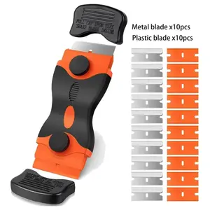 20 Blades Multi-Surface Scraper Tool Kit, Double-Edged Paint Sticker Remover, No-Scratch Plastic Scraper for Cleaning Windows and Stoves