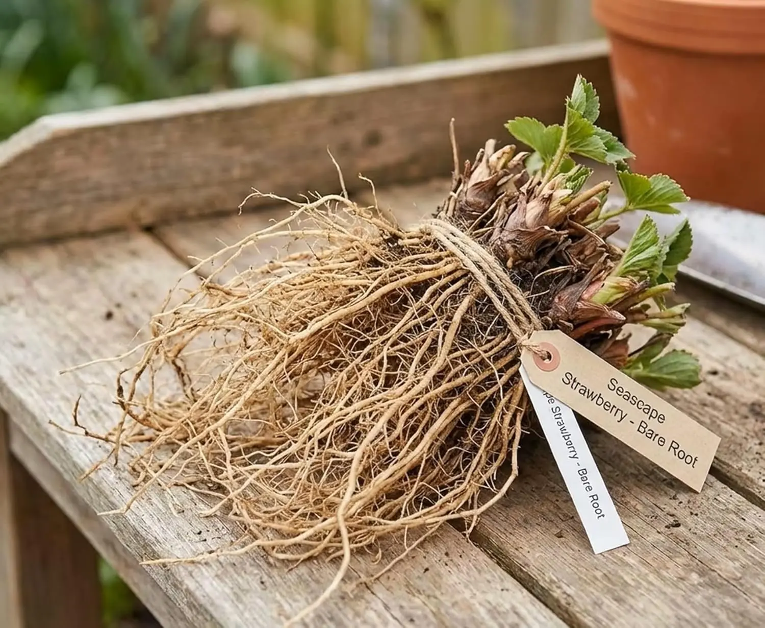 12 Seascape Strawberry Roots – Everbearing Strawberry Runners – Sweet, Large Red Berries – Cold Hardy, High Yield Strawberry for Home Gardens