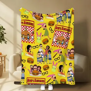 Bobs Burgerrs Animated Comedy Family Blanket, Funny Cartoon Home Decor For Men Women, Cozy Printed Design, TV Fan Gift | GN100326.R2907.ID00