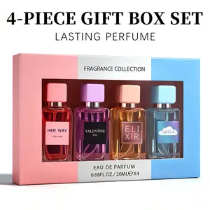4-Piece Set, Women's Eau De Parfuma Spray Gift Box, Long Lasting Fragrance, 4 Different Flavor, Perfect For Holiday Gifts, Dating, Daily Life, Parties, 0.68 fl oz/bottle