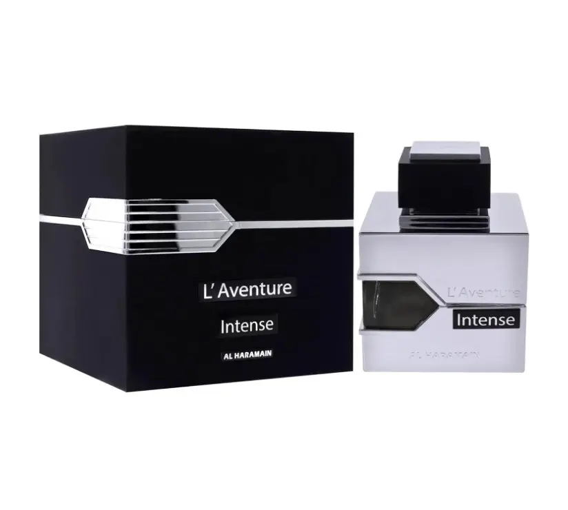 AL HARAMAIN L'Aventure Intense Eau de Parfum, Bold Citrus Men's Fragrance with Woody, Amber & Musk Notes, 100ml / 3.4 oz, Single Item, Edp
