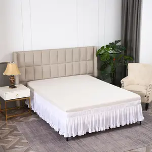 Solid Color Ruffle Trim Bed Skirt, 1 Count Soft Comfortable Bed Skirt, Elastic Bed Cover for Bedroom, Hotel Decoration, Bedding Accessories