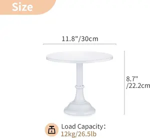 12" Heavy Duty Round Cake Stand Pedestal Dessert Table Display Holder