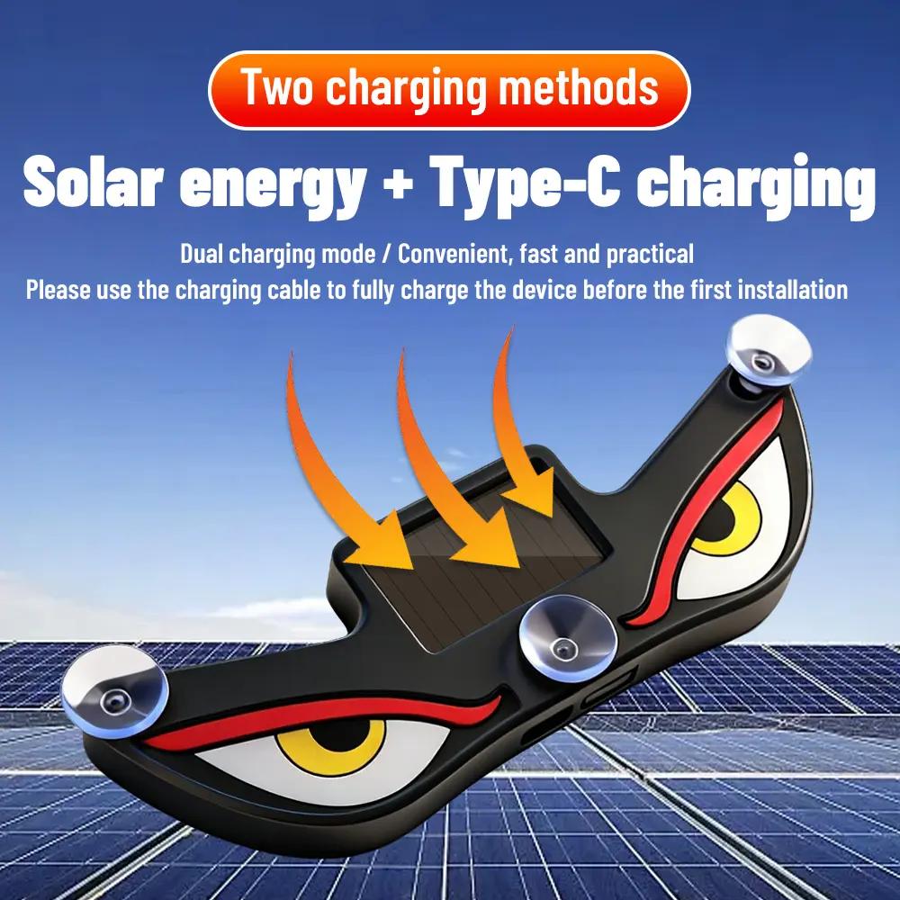 Car Rear Window LED Dynamic Display Light, Vampire Devil Eye Emoji Panel, Auto Decorative Light