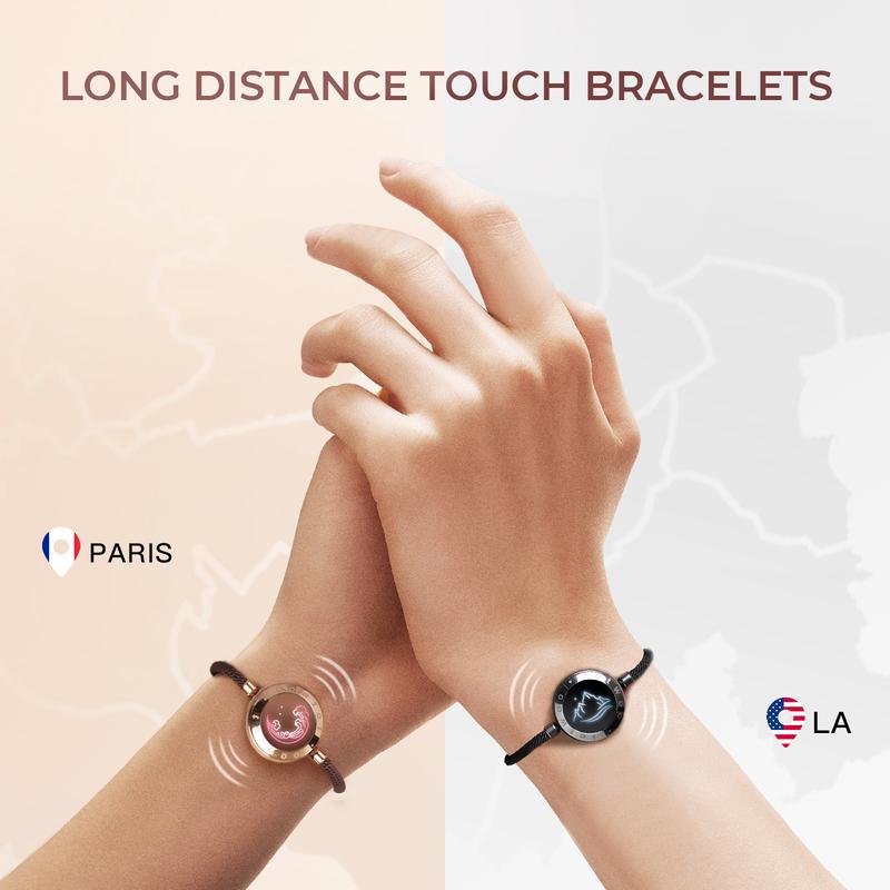 totwoo Mountain&Sea Touch Bracelets Long Distance  Functional Love Connect Gift For Boyfriend or Girlfriend or your Family