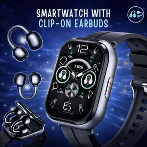 Effektivi 2-In-1 Smartwatch & Bluetooth-compatible Earbuds Combo, Built In Earbuds, Wireless Connectivity, Perfect for Daily Use, Ideal Gift for Him Her