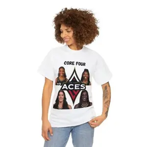 2022 Aces Core Four TShirtA'Ja Wilson, Chelsea Gray, Kelsey Plum, Jackie Young Tshirt