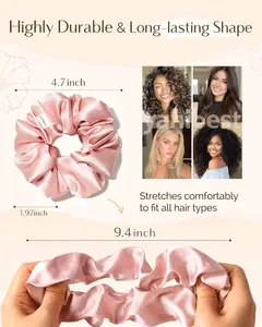 Silk Scrunchies Ponytail Holders, Soft Satin Hair Ties No Damage, Hair Accessories for Women （Random Color）