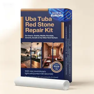Countertop Repair Kit for Granite Quartz Marble - Stone Repair DIY Kit with Red Black Clear Color - Ceramic Tile Porcelain Crack Filler - Works on Countertops Sinks Floors