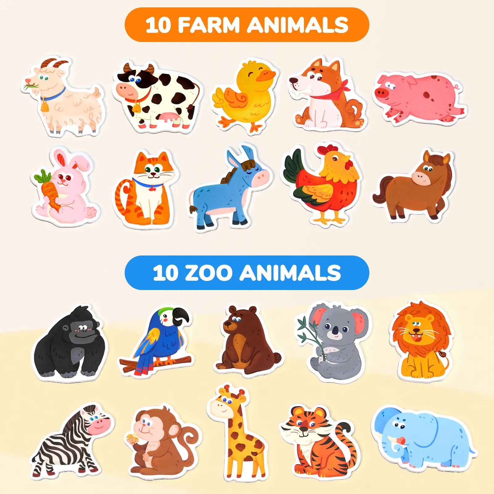 Farm + Zoo - 20 Pcs