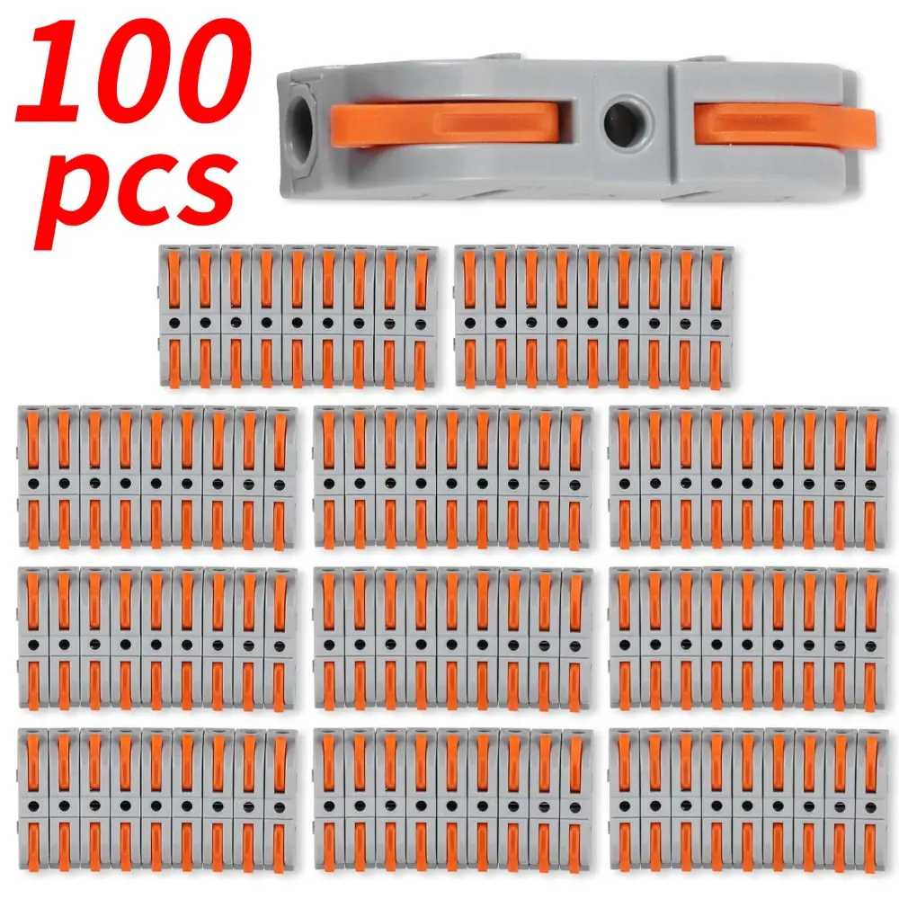 A Set of 100/50 Pcs Orange Wire Connector,1 Conductor Compact Splicing Wire Connectors for Circuit Inline 28-12 AWG,Electrical Connector for Any Circuit Inline Splice with Terminal Block,Tools & Hardware