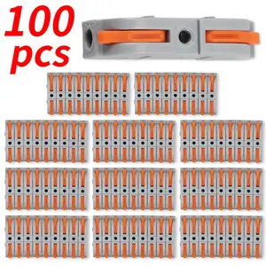 A Set of 100/50 Pcs Orange Wire Connector,1 Conductor Compact Splicing Wire Connectors for Circuit Inline 28-12 AWG,Electrical Connector for Any Circuit Inline Splice with Terminal Block,Tools & Hardware