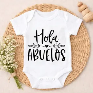 Newborn Baby Bodysuit Romper Outfit Hello Grandparents With Heart And Leaves boy valentine Skin - friendly Cute & Adorable baby boy stuff Perfect Gift for Grandma, Parents, Perfect for Coming Home & Celebrations