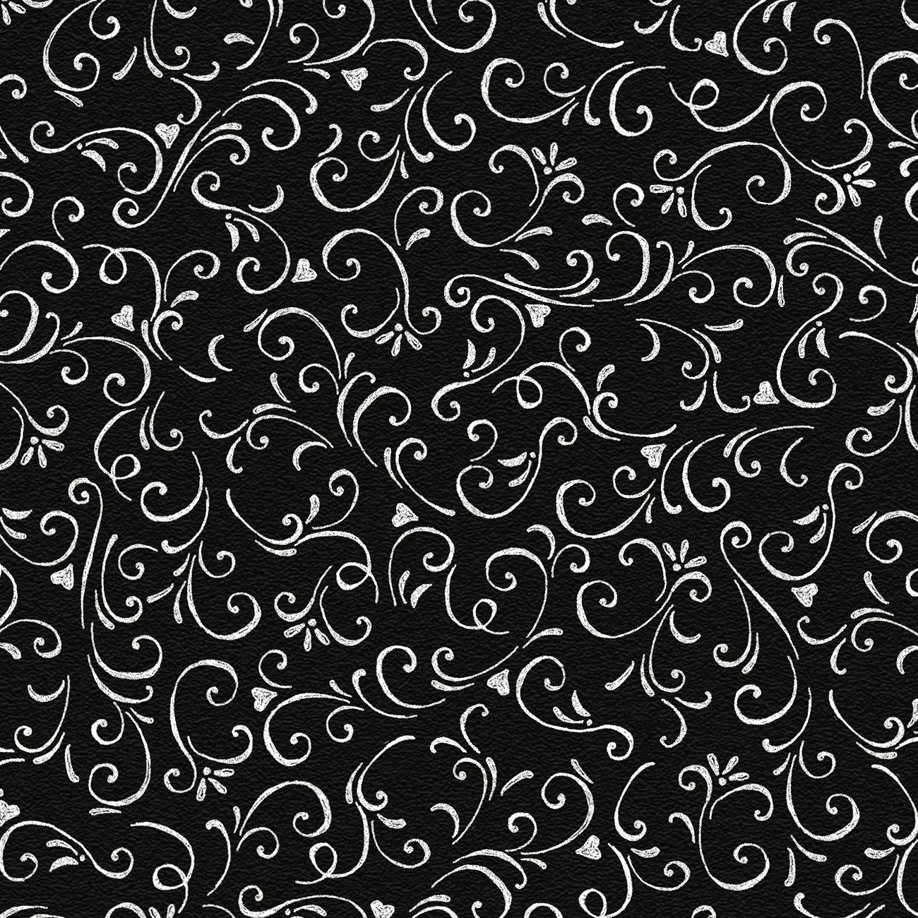 Fabric P & B Textiles Black Chalk Scrolls Morning Treat by the Quarter Yard MTRE6107-K