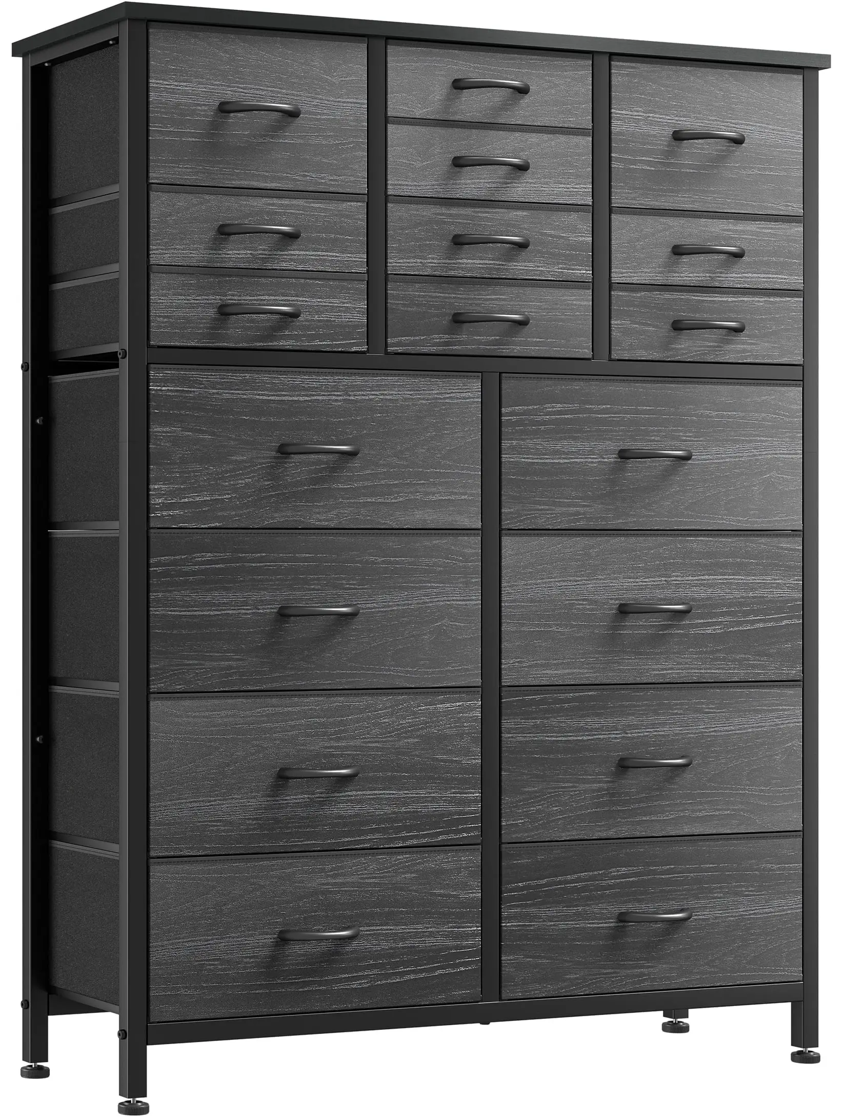 Tall Dresser for Bedroom with 18 Drawers, Fabric Dresser with Wood Top, steel Frame for Closets, Living Room