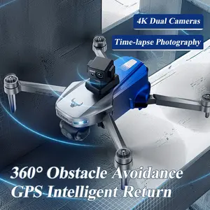 GPS Foldable Drone with 4K Dual Cameras, Brushless RC Quadcopter with Parking Apron for Beginners, Obstacle Avoidance, Intelligent Return, Optical Flow Hovering, Trajectory Flight, Surround Flight, Real-time Image Transmission, Gesture Photography