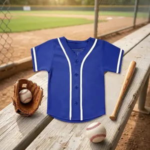 Kids Baseball Jersey Button Down Hip Hop T-Shirts - Personalized Softball Jersey for Boys and Girls, Youth Sports Uniform, Casual Button-Up Tee, Customizable Name and Number, Comfortable Cotton Blend for Team Play and Streetwear