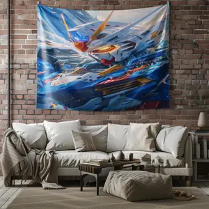 Mobile Suit Gundam Pattern Tapestry, Stylish Room Flag, Unique Wall Art For Living Room And Bedroom, Soft And Durable For Kids And Adults Daily Holiday Birthday Gift Bedroom Decoration