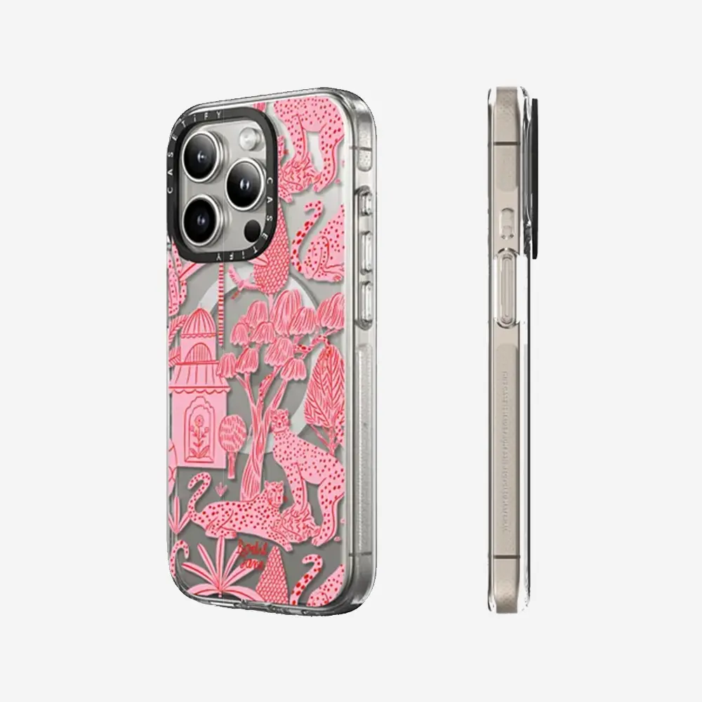 CASETiFY Cheetah Paradise Pink iPhone 16/15/14 Series Phone Case