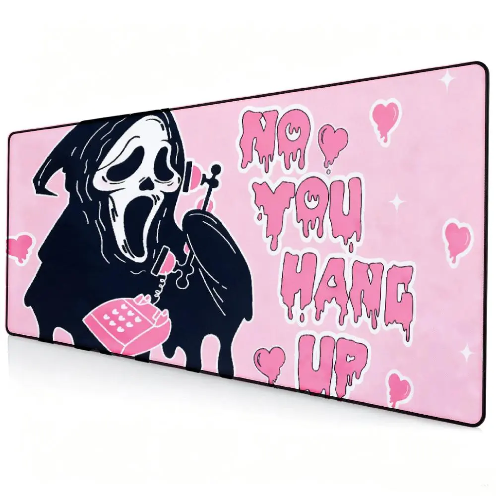 Ghostface "No You Hang Up" Pink Aesthetic Extended Large Mouse Pad, Desk Mat for PC, Laptop Computer Accessories