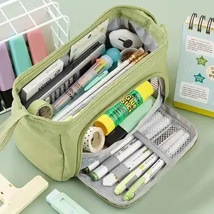 Large Capacity Multi-Layer Oxford Cloth Pencil Case, Multifunctional Handheld Stationery Bag, Student School Supplies Organizer